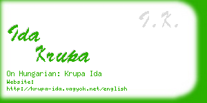 ida krupa business card